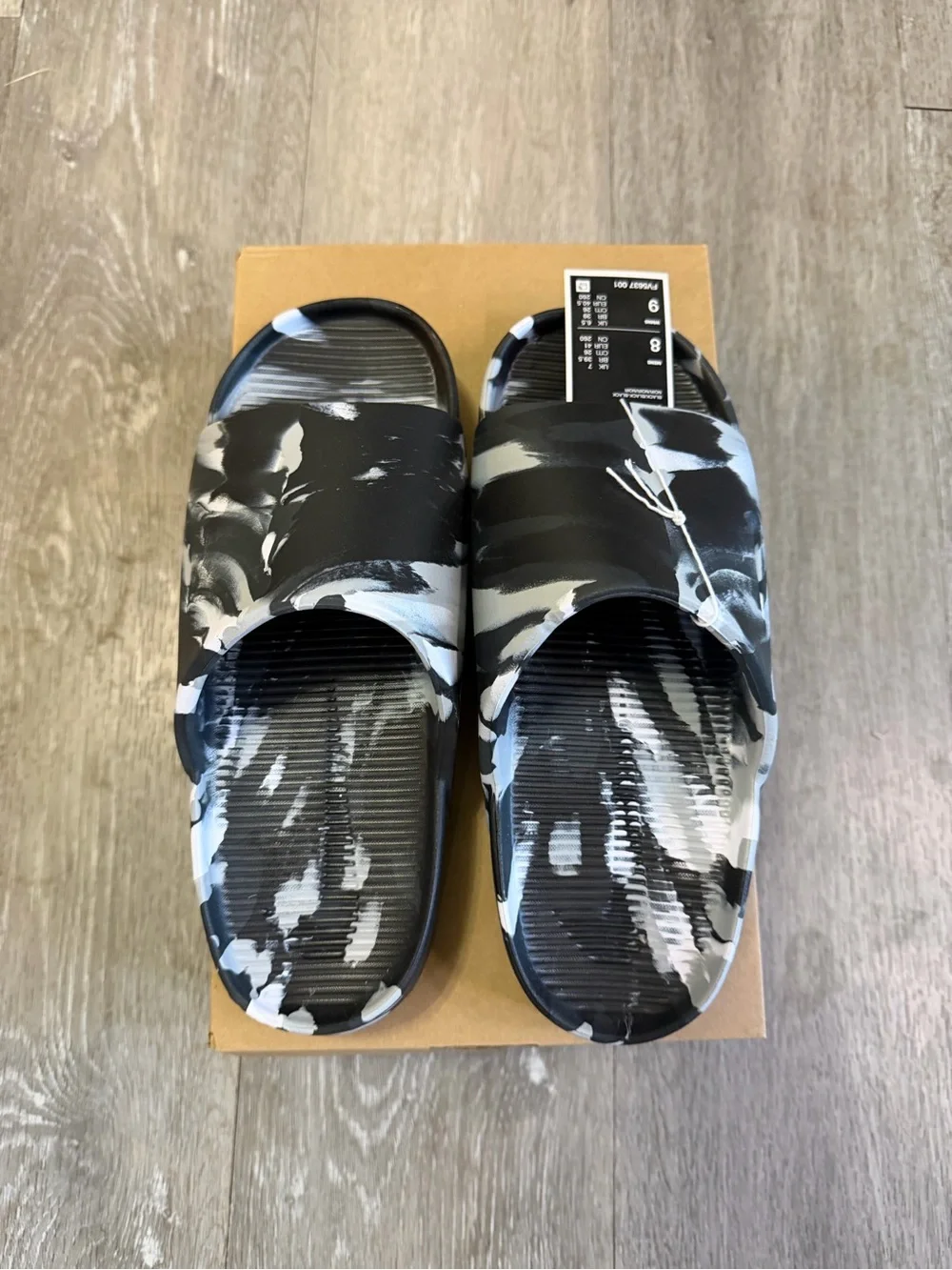 Nike Calm Slides SE Black Marbled Men's Size 8 - (FV5637-001) - Picture 4 of 6